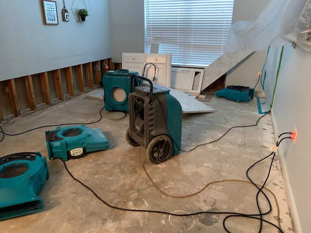 Dehumidifier in flood-cut room for Water Extraction & Removal in Newnan
